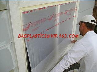 China PE Film Large Area Protection From Painting Drips Auto Plastic Masking Film Pretaped Masking Film supplier