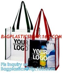 China Promo PVC Plastic Shopping Handle Bag, Handling clear pvc blanket bags, handle reusable clear vinyl pvc cosmetic bags fo supplier