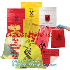 China Biohazard sterilization disposable medical bag, garden waste bag, Yellow Medical Waste Bag for Hospital Garbage, bagplas supplier