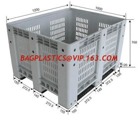 China Standard sizes HDPE large collapsible plastic pallet box, Heavy duty industry storage use collapsible plastic mega bin supplier