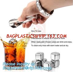 China Customized stainless steel whiskey ice cube stone, Mini Stainless Steel Ice Cube Whisky Stone wholesale, bagease, pac supplier