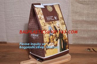 China Recyclable sandwich bread food packaging brown paper bag custom kraft pastry paper bag，kraft paper bread bag with window supplier