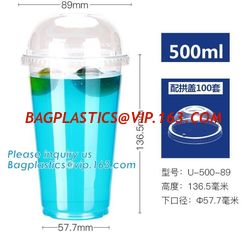 China disposable printed ice cream plastic cup/cold drink cup,White/Black CPLA Biodegradable Cup Lid,100% Biodegradable Pla Co supplier