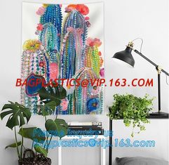 China wholesale Digital Printed Cactus Tapestry Custom Print home decor mandala bohemian wall hangings tapestry bagease packag supplier