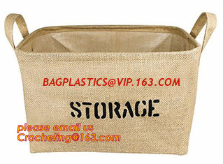 China 100% jute storage basket,natural jute material collapsible decorative storage basket,Home handmade jute woven rope toy s supplier