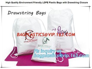 China Biodegradable Environment friendly LDPE Plastic bags with DRAWSTRING closure bags, backpack, drawtape bag, essentials supplier