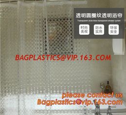 China TRANSPARENT CIRCLE LINES, TRANSPARENT , polyester shower curtain and matching mat waterproof custom bath bathroom shower supplier