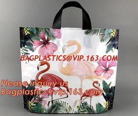 China 100% Biodegradable fashionable leopard printed soft loop plastic bag,Custom Printed Stand Up Block BottomSoft Loop Handl supplier