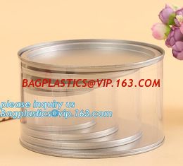 China PET Jar 85mm neck size food grade clear PET plastic Can screw type with aluminium easy open endsPackaging plastic can 25 supplier
