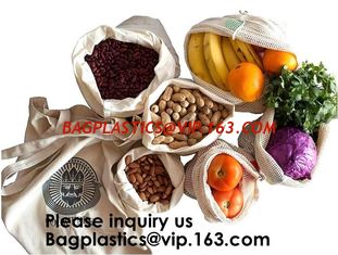 China Reusable Produce Bags of Unmatched Quality - Natural Cotton Mesh is Biodegradable,Cotton Packing Bags For Fruit &amp; Vegeta supplier