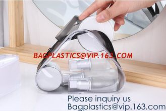 China Transparent Zippered Toiletry Bag with Handle Strap Portable Clear Makeup Bag Pouch for Bathroom, bagease, bagplastics supplier
