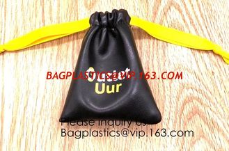 China Fashion PU Leather Gift Bag Jewelry Pouch Drawstring Waterproof Bag Universal Headphone Protection Pouch/Portable Travel supplier