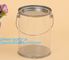100ml pet clear plastic can,fruit candy tin container jars with aluminum lid,1 gallon clear paint can size bagease pack supplier