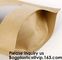 Kraft Paper Bags, Zip Lock Stand-up Reusable Sealing Food Pouches with Transparent Window and Tear Notch for Storing ,Co supplier