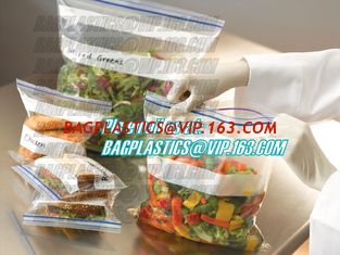 China double track custom printing freezer zipper bags, Resealable clear PE double sealed zipper bag wholesales, FDA food pack supplier