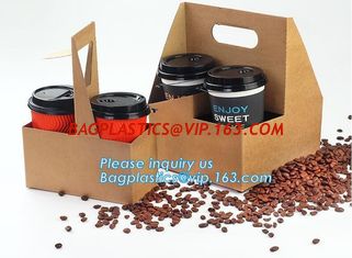 China Eco Friendly Disposable Kraft Paper Take Out 2 Pack Coffee Cup Drink Carriers 2 Pack Paper Cup Holders bagease package supplier
