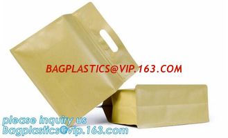 China Cookie Standup Bolsas De Papel Para Comida Horizontal Snack Packaging Bags Biodegradable Kraft Paper Pouch supplier