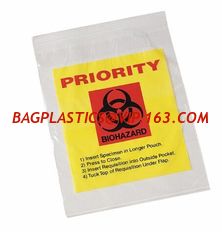 China Biohazard 4 Layer Specimen Transport bag, pe glove, pe packaging, pe bags on roll, disposable PE gloves, disposable bag supplier